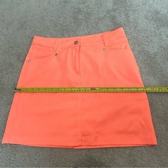 XDS by Daily Sports neon fluorescent orange golf tennis skort skirt Sz 4 NWOT - Picture 10 of 11